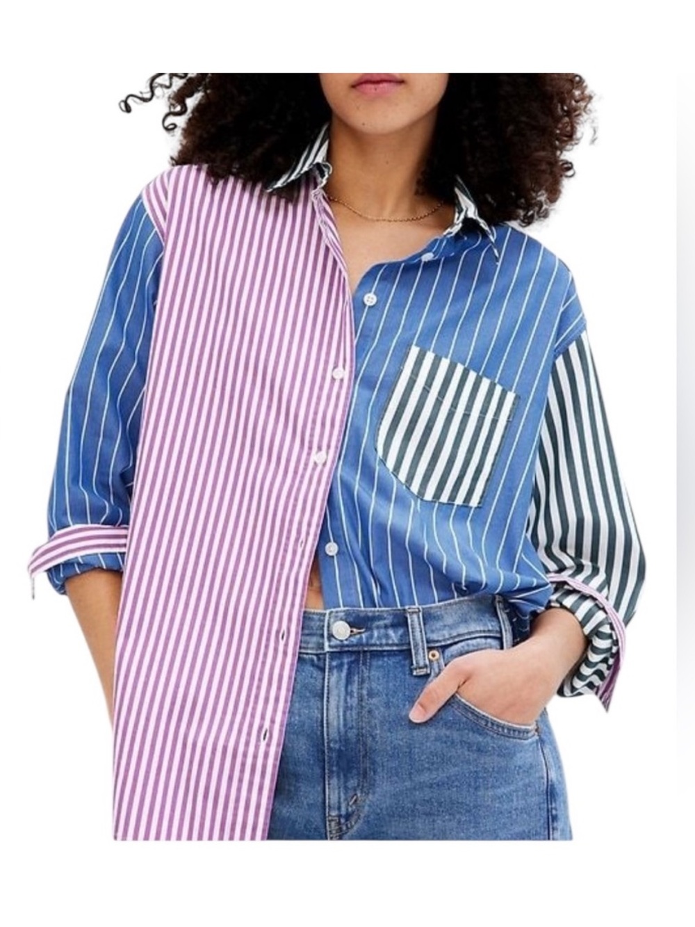 GAP Colorblock Striped Button-Down